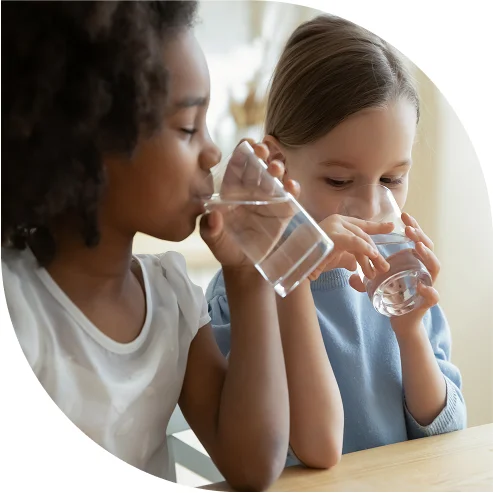 Kids drinking water